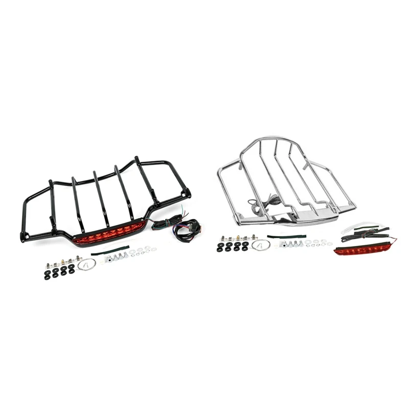 

Motorcycle Luggage Rack With LED Light For Touring Tour Pak Road King Electra Glide Road Glide 1993-2013