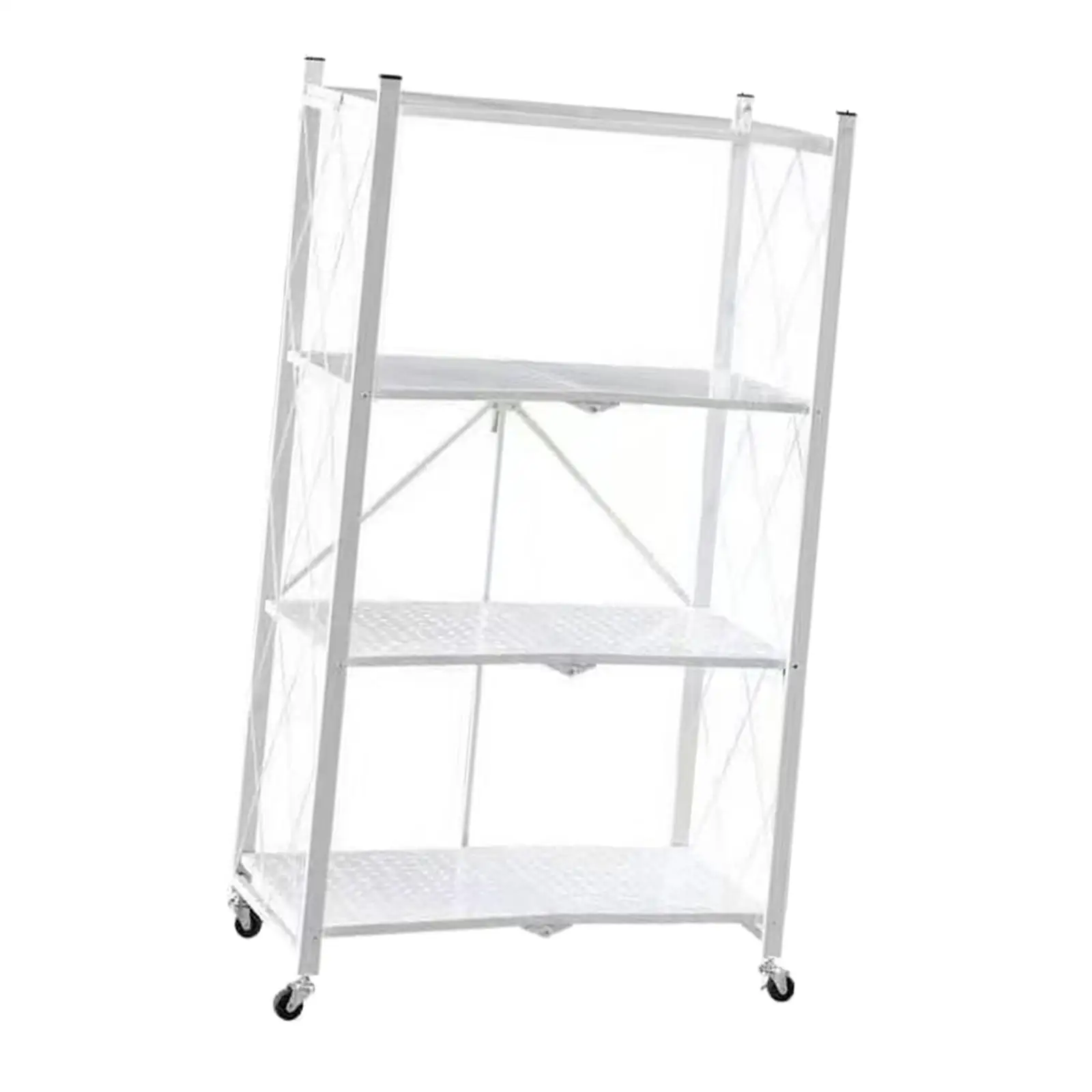 Foldable Bookshelf Organization Cart Utensils Rack Book Case Corner Shelf Holder