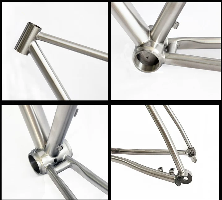 Titanium Gravel Road Bike Frameset, Disc Brake, Full Internal Cable Routing, 700 CX45C, Gr9