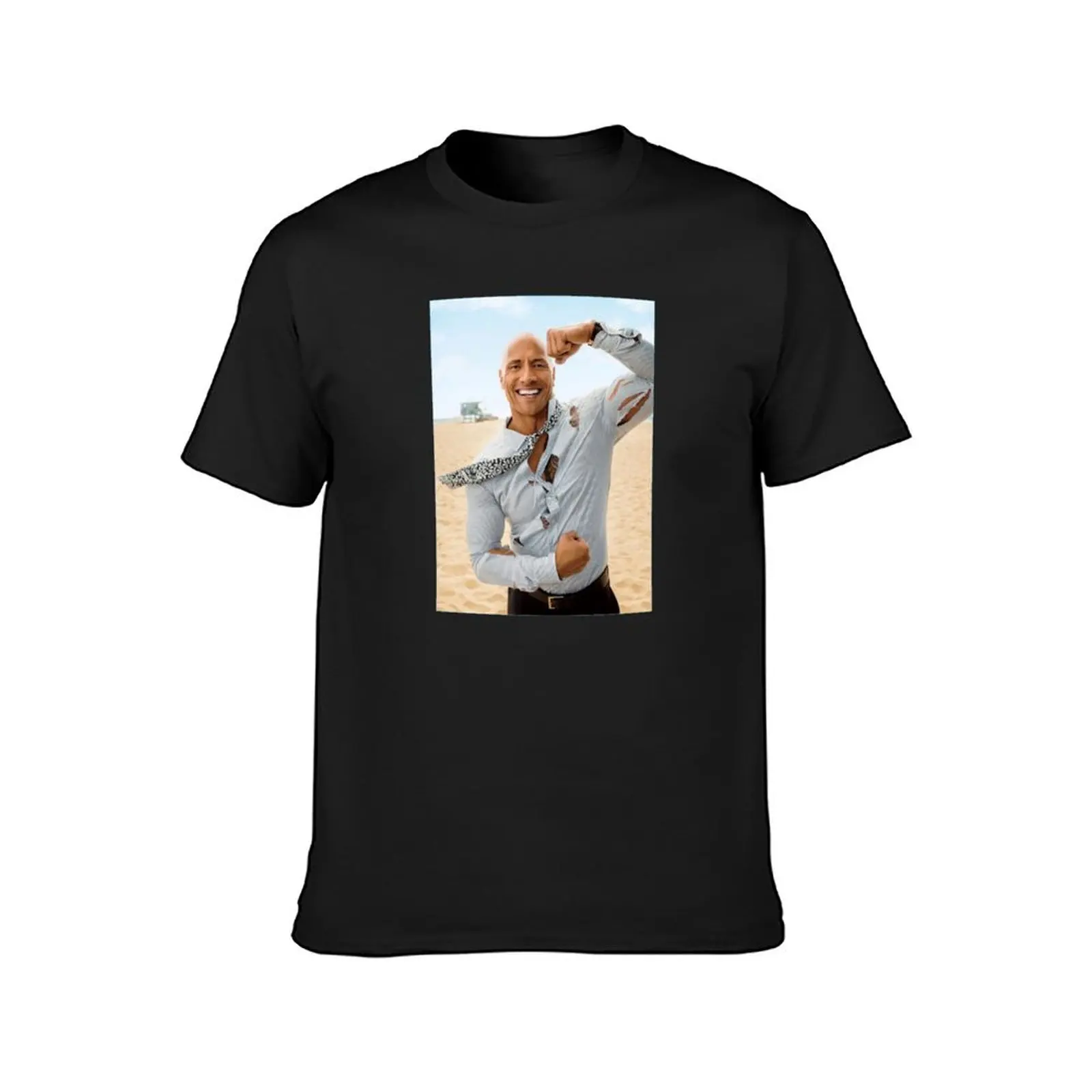 dwayne johnson T-Shirt korean fashion new edition vintage mens workout shirts