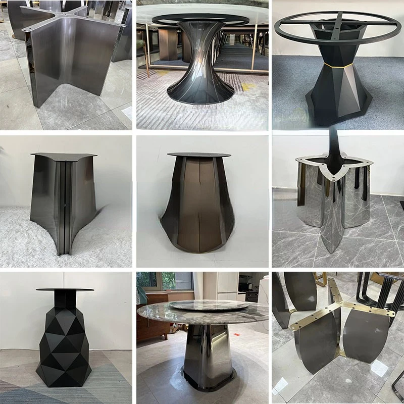 Rock board dining table legs, large round table legs, marble support legs, hardware table leg brackets, stainless steel base