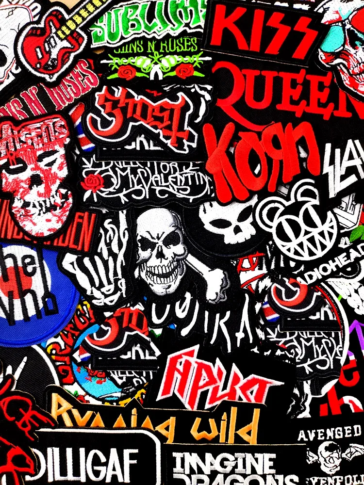 Band Embroidered Applique Patches Fabric Garment Apparel Accessories Badges Rock Music
