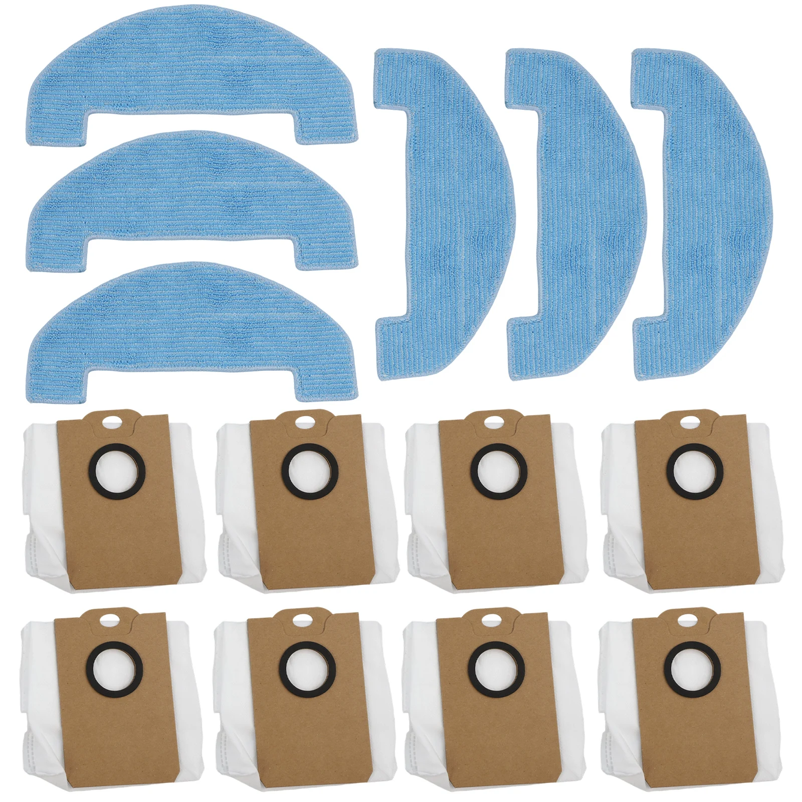 6 Mop Pads And 8 Dust Bags Kit For Trouver E/10 For Liectroux M/70 P/ro For MONSGA M/AX Ro/bot Vacuum Cleaner Accessories