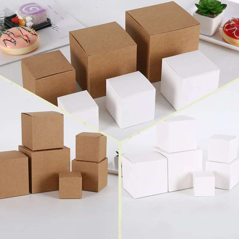 10/20/50pcs Brown Kraft Paper Box For Packaging Handmade Soap Packing Box Small Gift Package Party Craft Gift Boxes