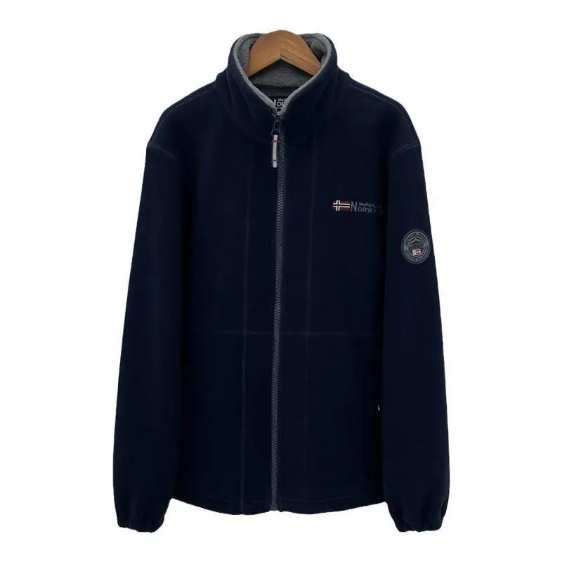 Winter Wool Jacket Men's Mountaineering Double-layer Thick Pocket Jacket Outdoor High Neck Windproof Skiing Sweatshirt Jacket Me