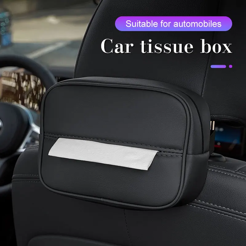 

Leather Car Seat Tissue Box For Kia K5 K9 Rio 3 5 Ceed Sportage Cerato Soul Sorento Picanto Optima Armrest Box Paper Storage Bag