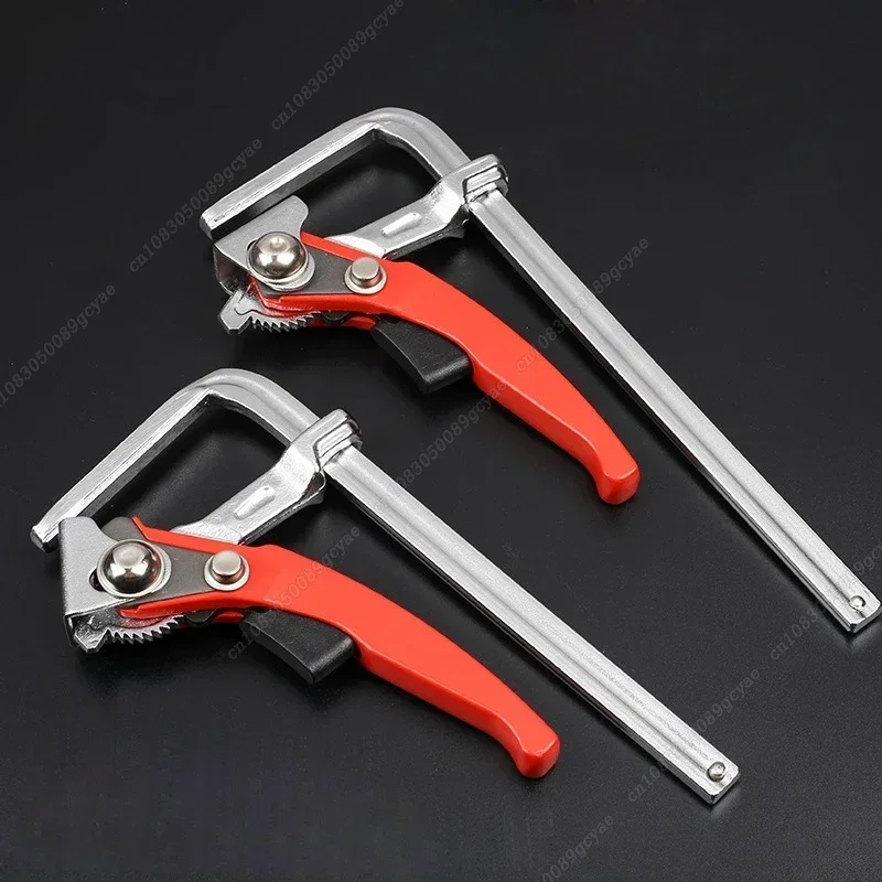 4 SizesTrack Saw Clamp For MFT Table and Cutting Guide Rail Woodworking F Clamp With Quick Ratchet Arm Clamping Range 120-300mm