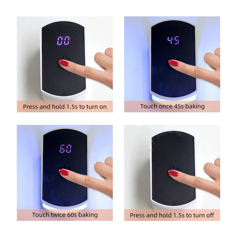 Mini draagbare nagellamp fototherapiemachine 6Led baklamp plug-in mini nagellamp
