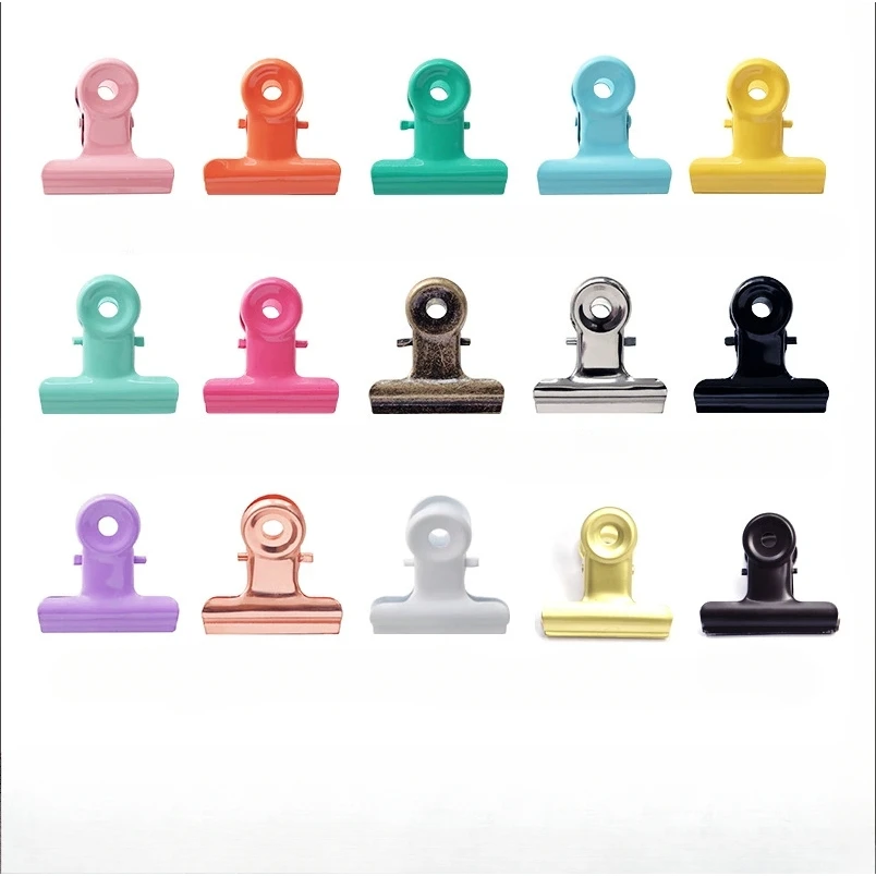 カラーメタルペーパークリップ紙幣収納スナックシールクリップ