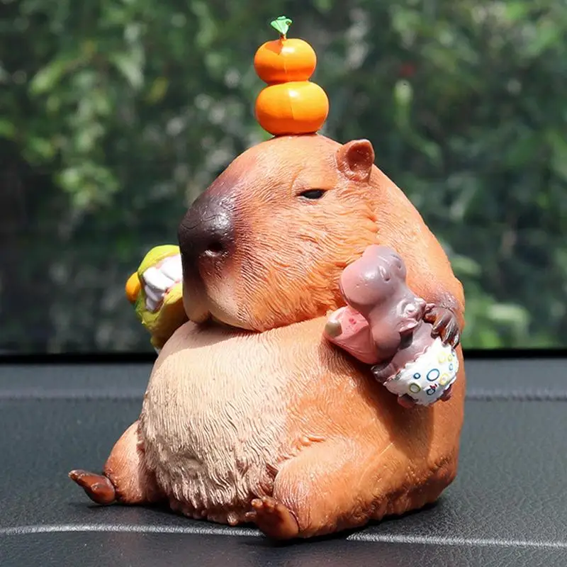 Capybara Figure Party Birthday Decorations Statue Ornament PVC Hand Painted Model Toy Craft Statue Ornament For Kids Car