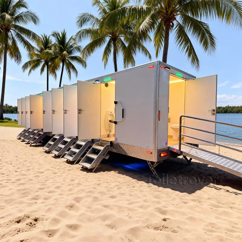 

Public New Design Customized Luxe Restrooms Portable Shower and Toilet Cabin Mobile Bathroom for Land