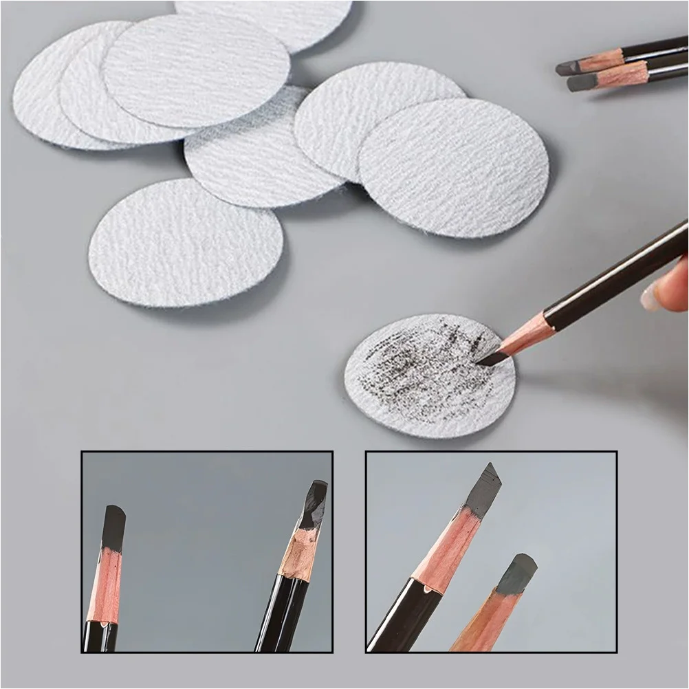 แผ่นทรายเหลาดินสอเขียนคิ้ว 20 ชิ้น ที่เหลาดินสออเนกประสงค์ สำหรับดินสอเขียนขอบตา ขัดเล็บ และเหลาดินสอศิลปะ