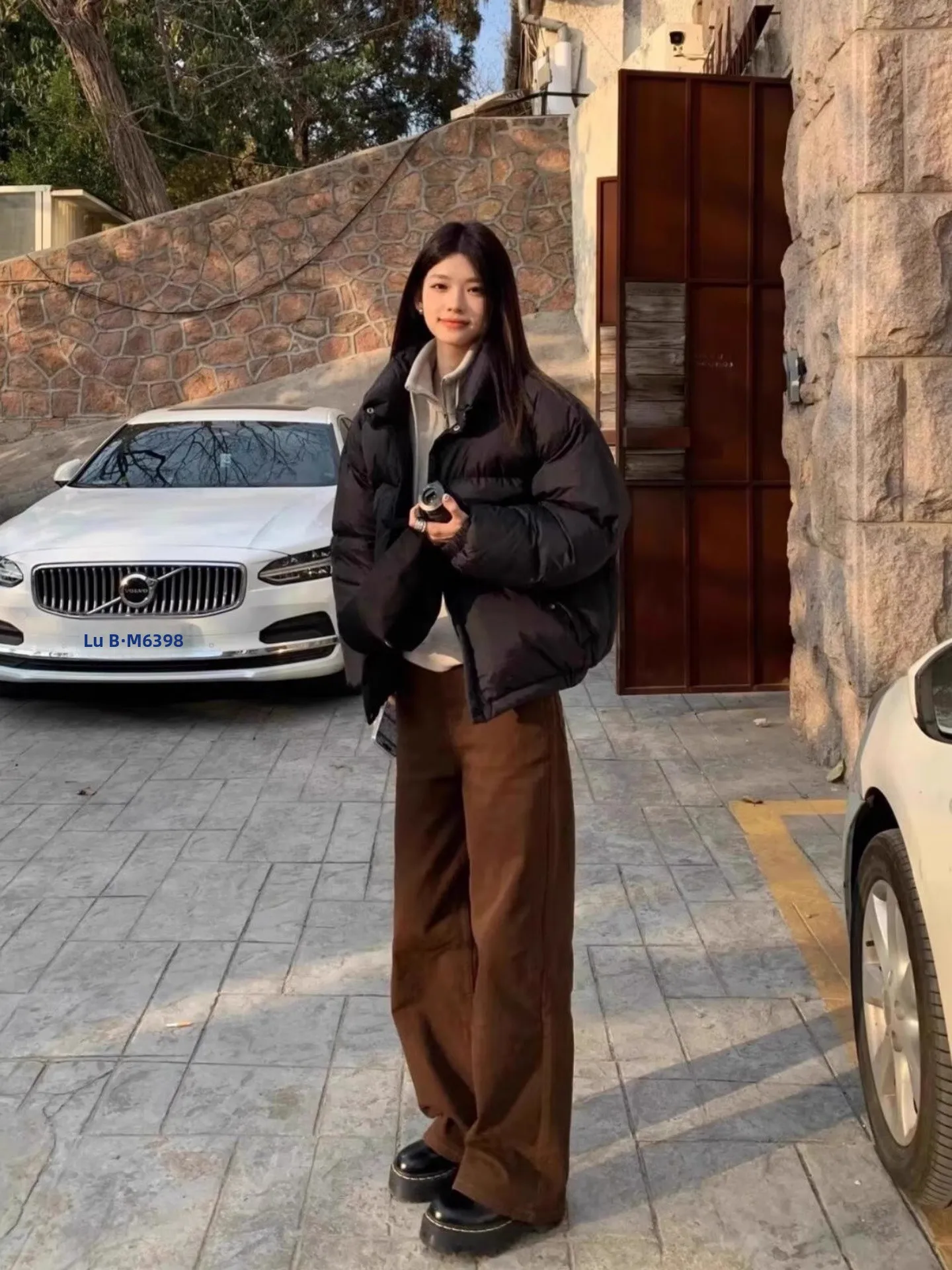 

Retro Brown Straight Leg Denim Jeans High Waist Wide Leg Pants Women's Autumn Winter Slimming Effect Casual High Waist Jeans