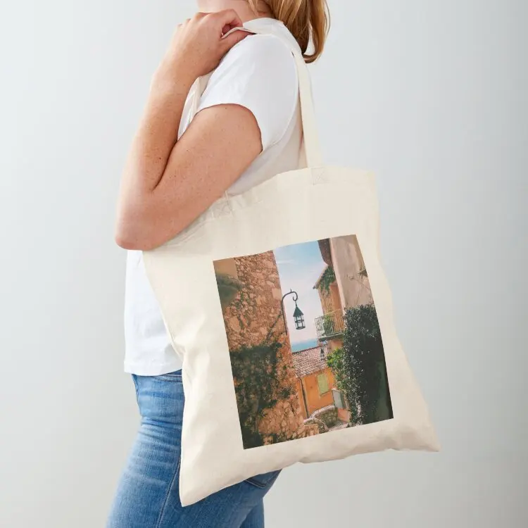 

Ez village alleyway ocean view Tote Bag Reusable bags hand bag ladies Gift bags hand bag