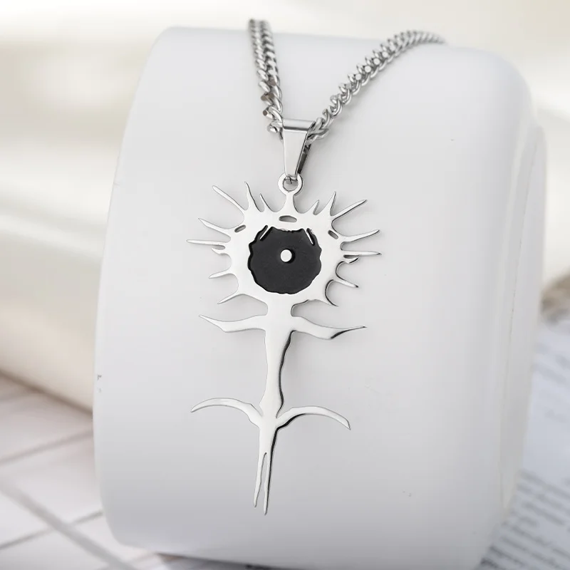 Goth Ghostemane Silver Color Chain Necklaces Necklace Stainless Steel Charm Necklaces for Women Jewelry Gift Colgantes Mujer