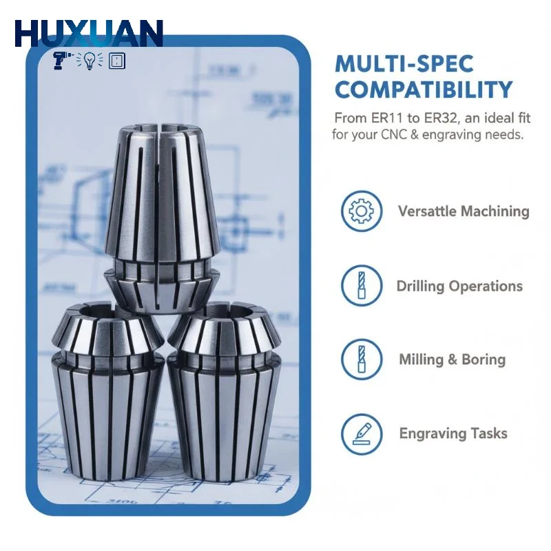0.008mm Accuracy ER20 Spring Collet Chuck CNC Milling Workholding Tool for Lathe Engraving Drilling Machine Parts