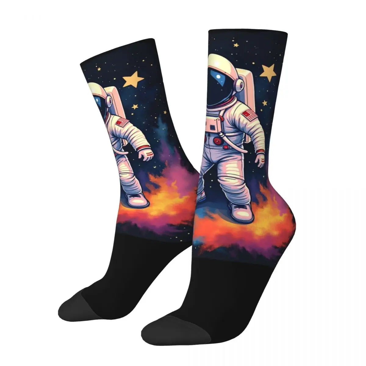 Calcetines de astronauta Harajuku para hombre y mujer, medias largas de alta calidad para todas las estaciones, accesorios para regalos de navidad