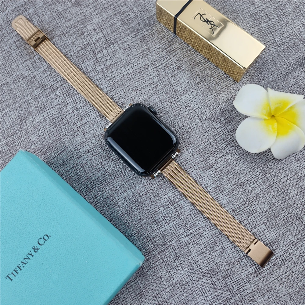 For apple watch strap 40mm 41mm 44mm 45mm 49mm series 6 5 7 8 9 ultra 2 women band for iwatch SE 38mm 42mm bands slim correa