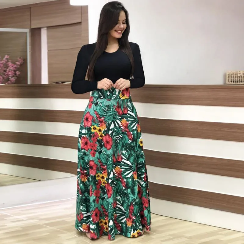 VOLALO 2024 Casual Maxi Dress Bohemian Print 4XL 5XL Boho Summer Robe Women Dress Elegant Long Dresses Beach Clothes Vestidos