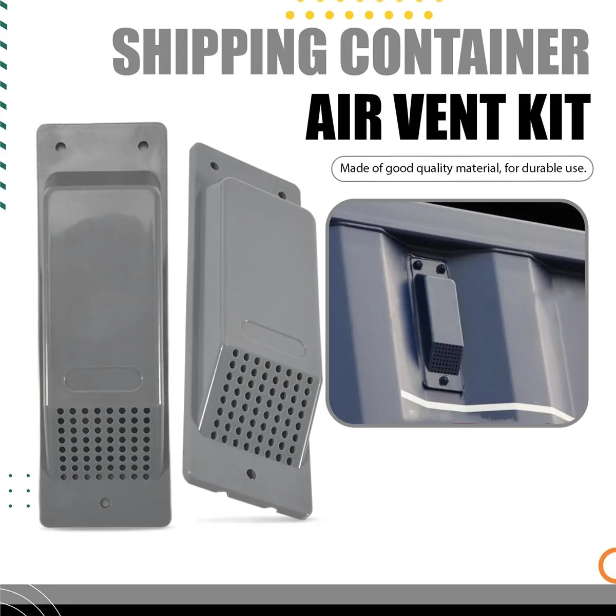 (A91P] 8pack Shipping Container Air Vent Kit Heavy Duty Shipping Container Accessories Ventilation Kit