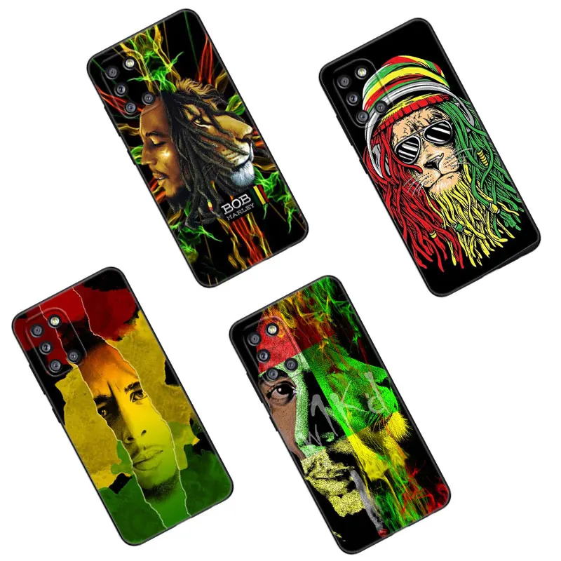 Reggae Bob Marley Phone Case For Samsung Galaxy A01 A03 Core A04 E A02 A05 A10 A20 A21 A30 A50 S A6 A8 Plus A7 2018 Black Cover