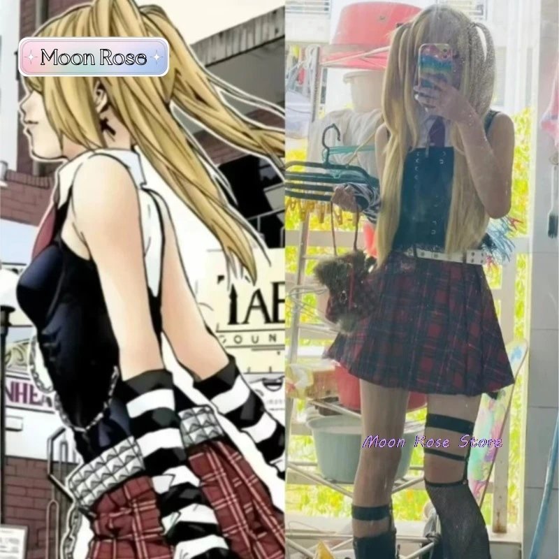 Misa Amane Cosplay Debut Daily Sexy Dress Cosplay Costume Subculture Necklace Y2k GothLoli Uniform Outfit Wig