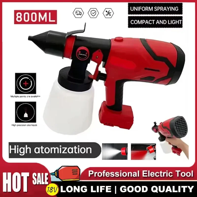 

Аккумуляторный электрический краскопульт Milwaukee 800 мл, мощный распылитель краски, портативный, для покраски мебели и стальных изделий, аэрограф