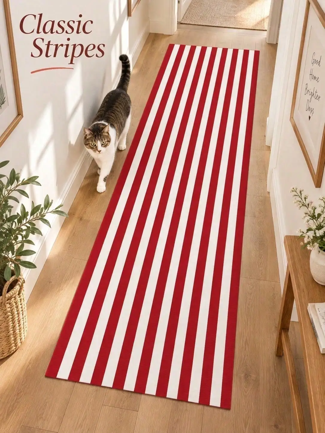 Striped Aisle Runners Runner Rugs Long Carpet Line Design Hallway Floor Mat Entryway Corridor Kitchen Laundry Bedroom Living Room Home Decor Housewarming Anniversary Birthday Gift for Family Friends Neighbors Indoor Passage Decoration Daily Accent