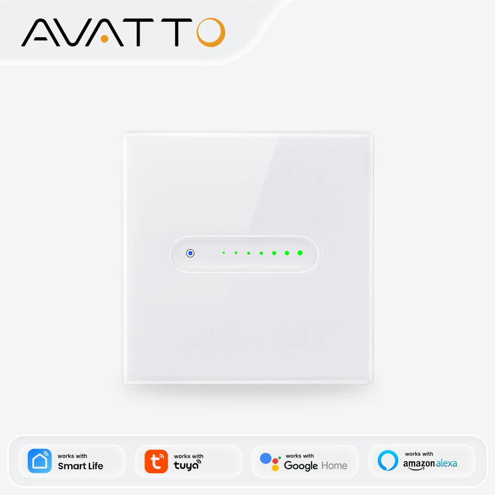 AVATTO WiFi Smart Dimmer Touch Light Switch,EU 1/2 Gang Dimmer Switch Touch Panel APP Remote Support Tuya Alexa Google Home