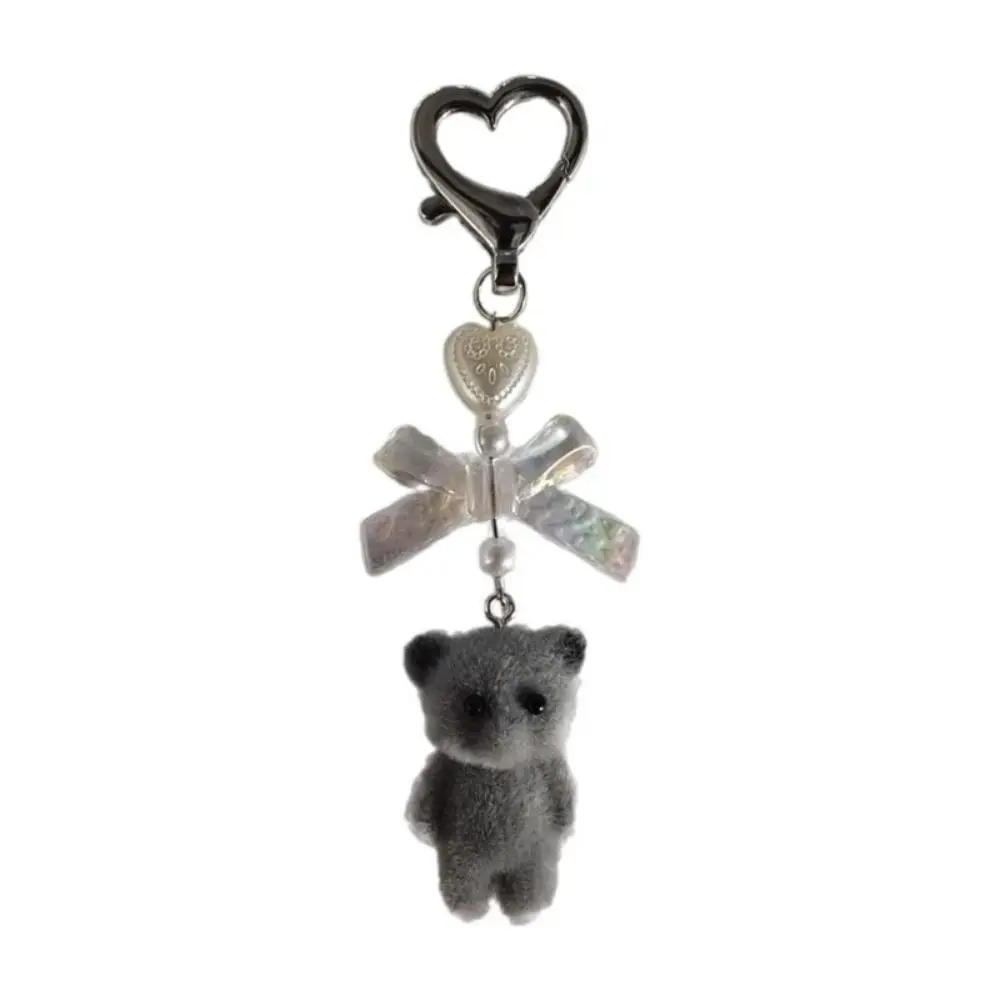 Flocking Cat Keychain 3D Plush Keyring Animal Gift