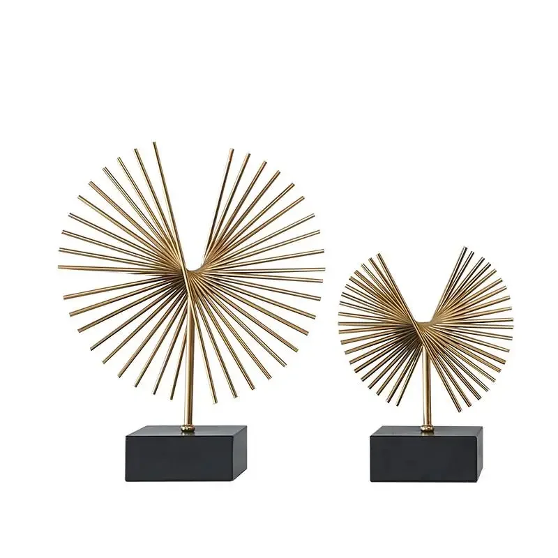 Metal Handicraft Furnishings Abstract Golden Geometry Line Fly Wing Ornament Statue Modern Home Decoration Accessories