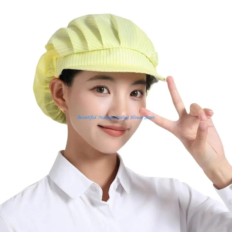E56A Professional Work Cap AntiStatic Dustproof Mesh Hat for Industrial Workshops