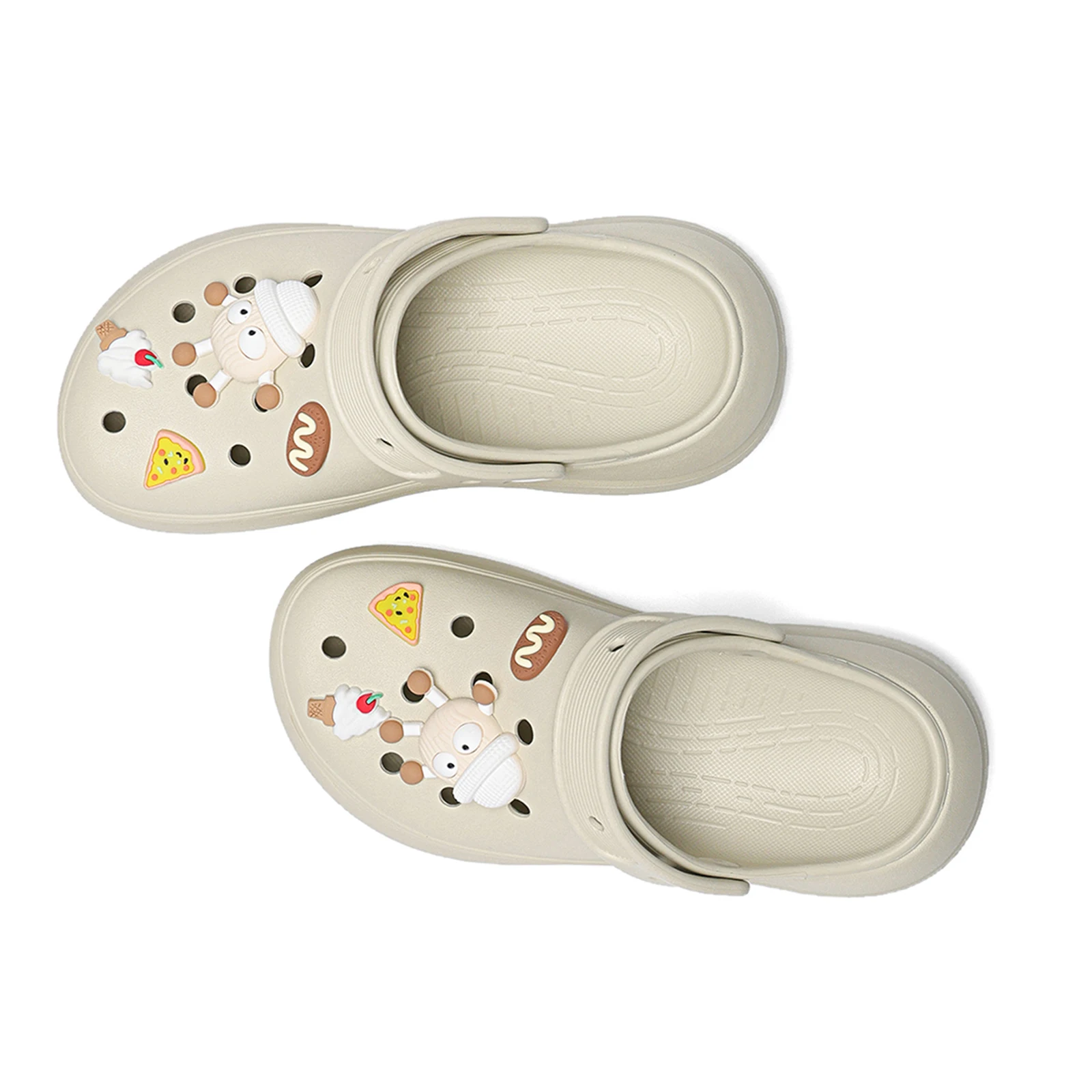 Women Cute Thick Sole Platform Clogs EVA Slip‑On Garden Slippers with Charms