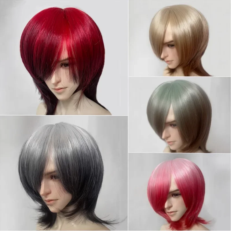 

BJD Wigs Short Hair for 1/3 1/4 Dolls SD MSD MDD Wigs Doll Gradient Color Hair