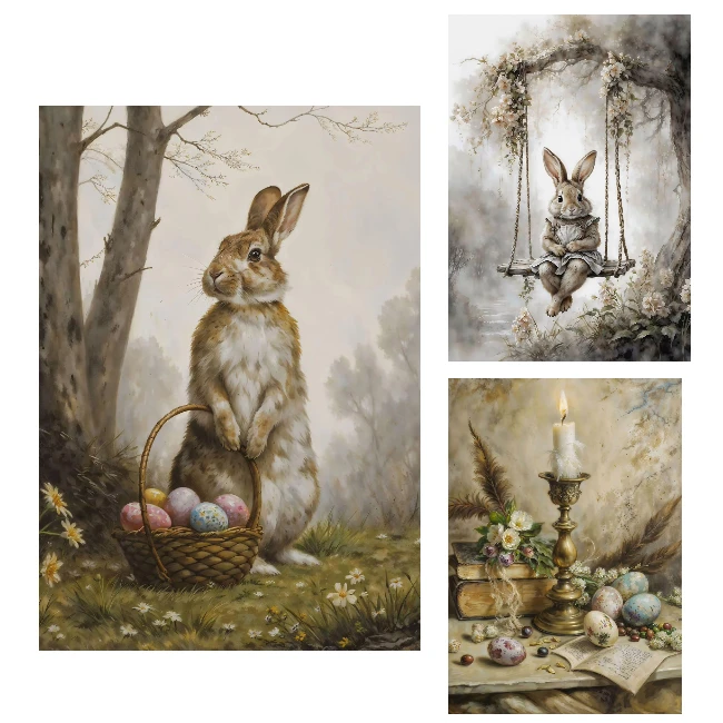 

Easter Bunnies Wildflower Landscape1200 PCS Jigsaw Puzzles Family Challenging Activity Game for Gameroom Bedroom Decoration Gift