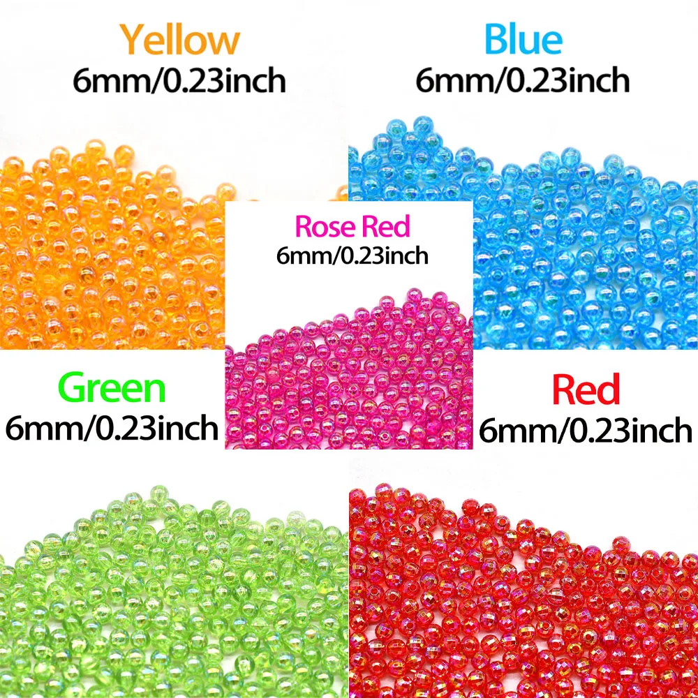 MNFT Mix 5 Colors Round Beads Rigs DIY Flying fishing hook Making Hard Floating Fishing Beads Diameter Size 6mm Fishing Material