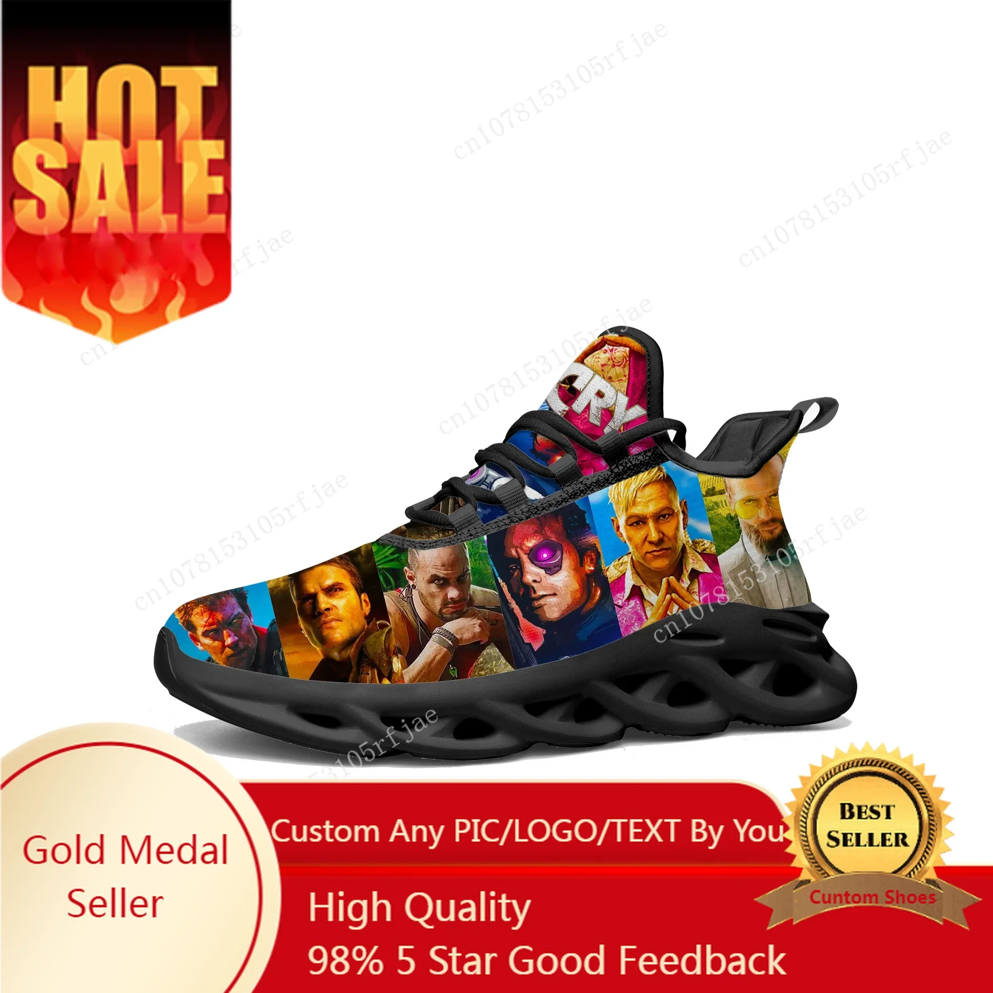

Far Cry Custom Flats Sneakers Hot Cartoon Game Mens Womens Teenager Sports Running Shoes Tailor Made Lace Up Shoes