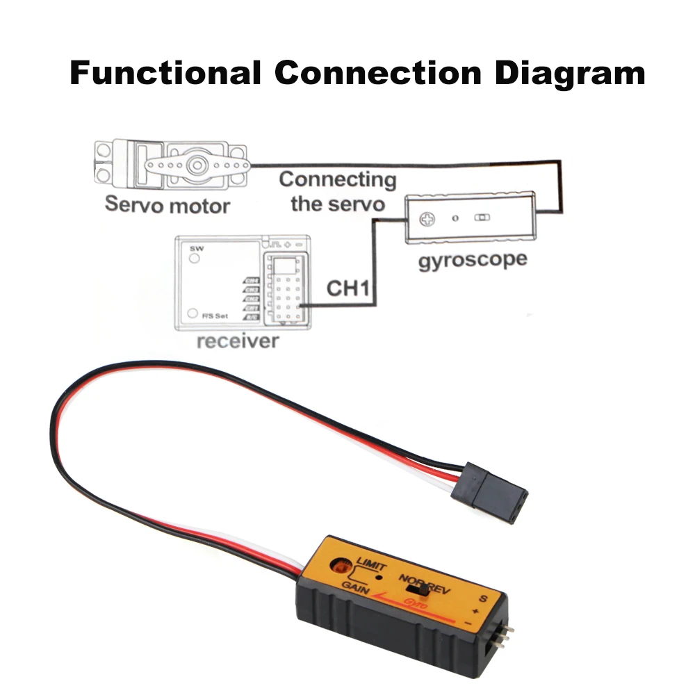 Apply to Receiver 4.8V-6V 10mA for RC Toys Car/Boat Mini Gyro Module 2- Axes Gyroscope for RC Remote Controller Drift Drive