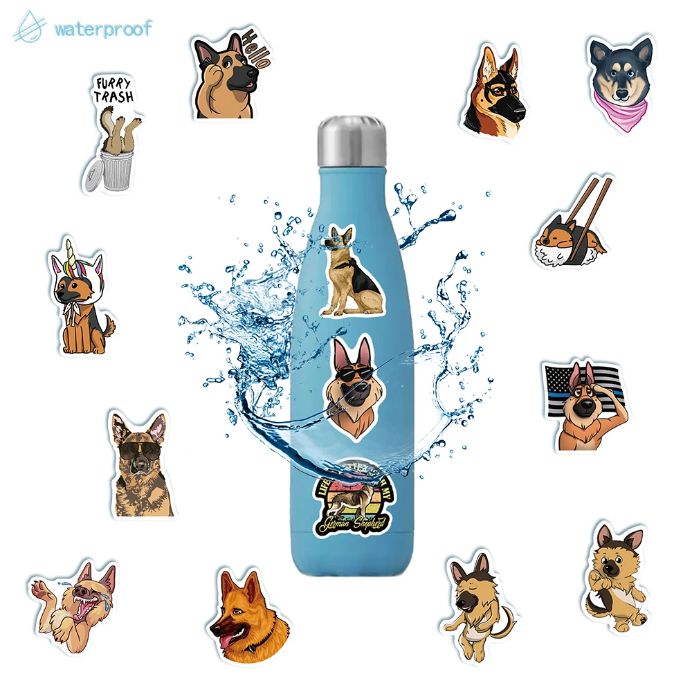 Funda de teléfono con dibujos animados de perro para Scarpbooking, 50 piezas, para casco, equipaje, monopatín, cuaderno, Graffiti, calcomanía impermeable para ordenador portátil