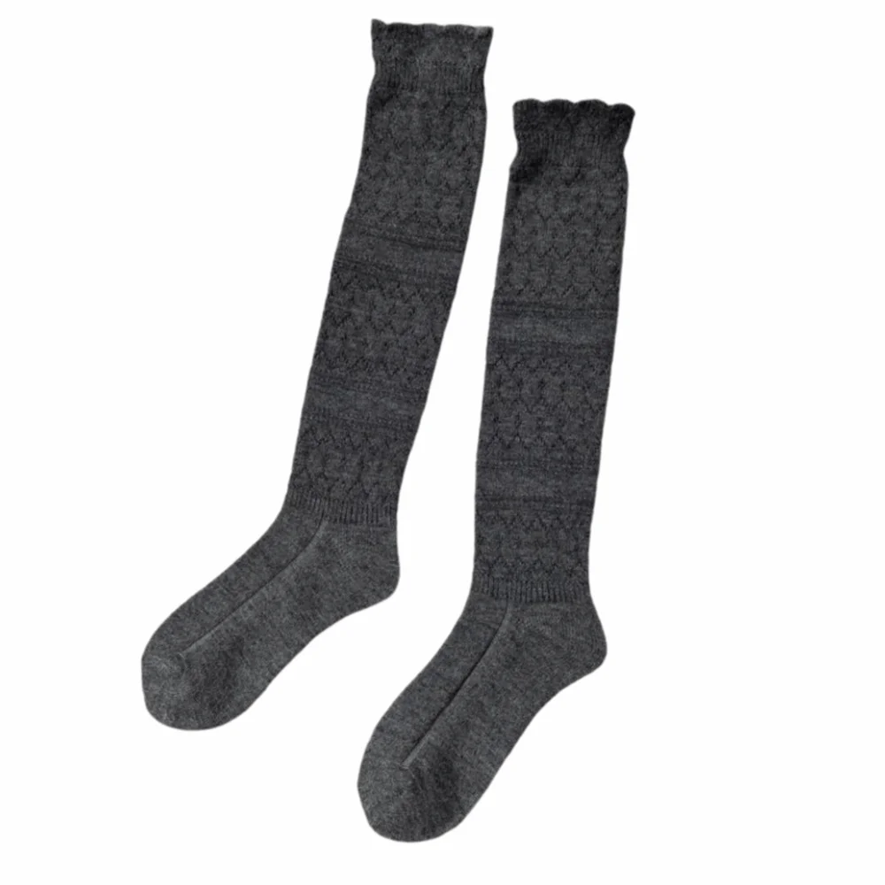 

Simple Solid Color Autumn Knitted Socks Soft Elastic Women's Long Socks Knitted Comfortable Girl's Stacked Socks JK Fashion