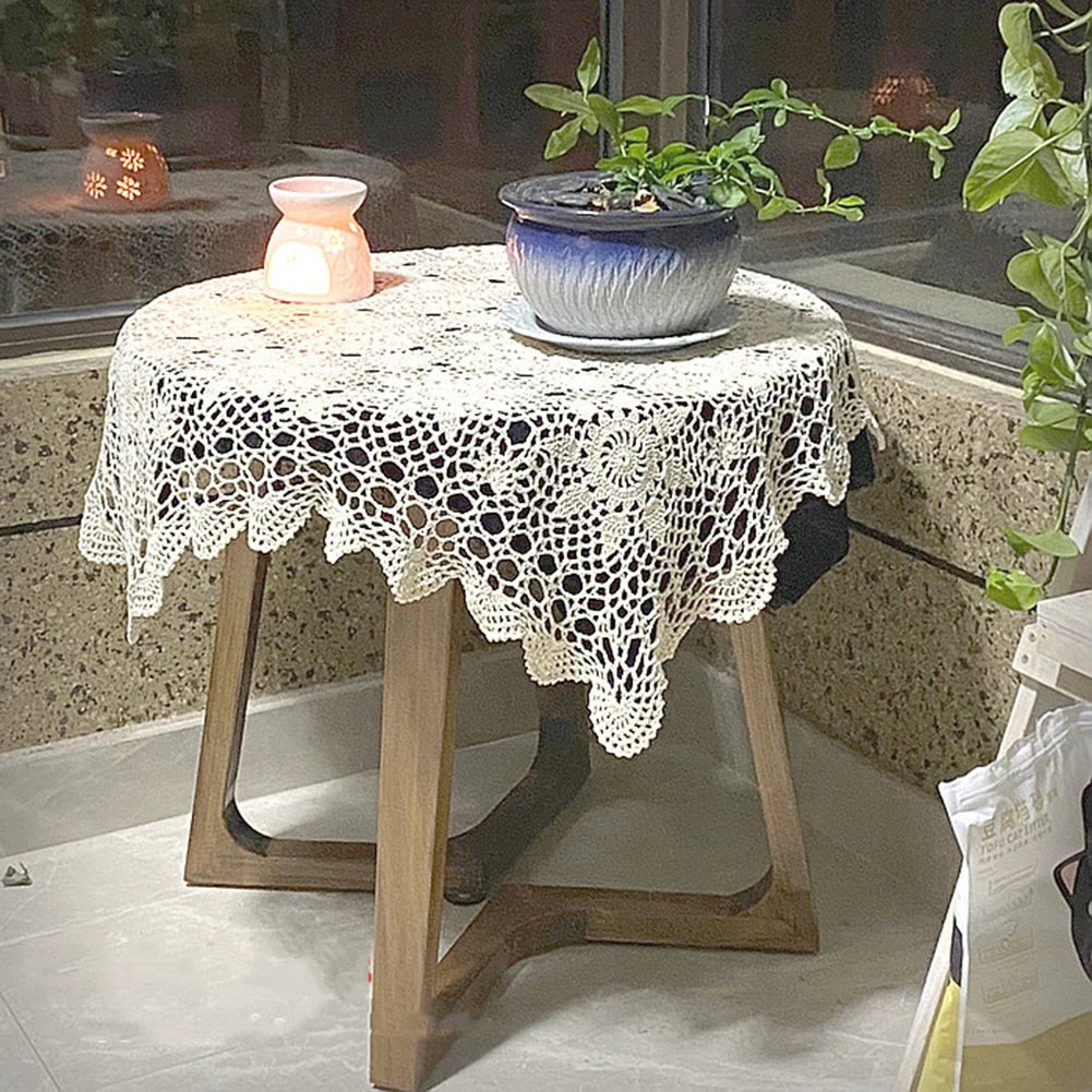 

Cotton Table Mat Crochet Placemat Christmas Table Decor Handmade Floral Pattern Washable Artisan Craftsmanship