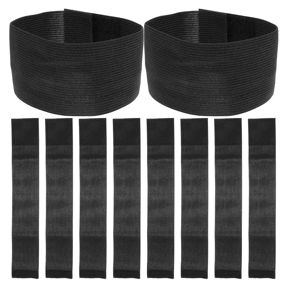 11-個ブラックアームバンド弾性バンド葬儀記念追悼イベント用調節可能なスポーツチームアクセサリーフィットネスサポート