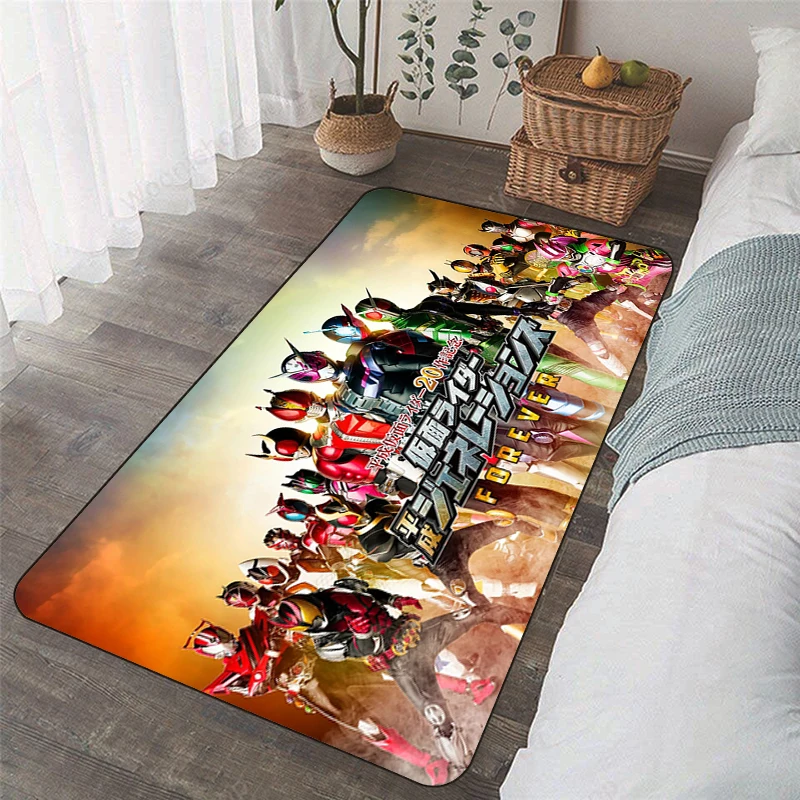 Cartoon Carpet Living Room Kawaii Kamen Rider Kitchen Mat Bathroom Rug Entrance Doormat Hallway Rugs Bedroom Children Foot Mats