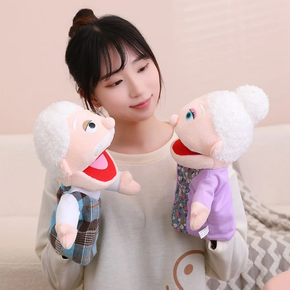 28-33cm Lovely Family Hand Puppets Soft Stuffed Toy Doll Dad Mum Brother Sister Cosplay Plush Doll Storytelling Teaching Toy