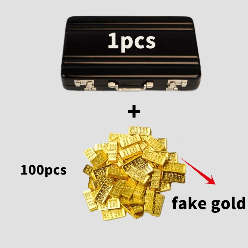 Set of 110 Aluminum Alloy Golden Bars Complete with an Aluminum Carrying Case And a Real