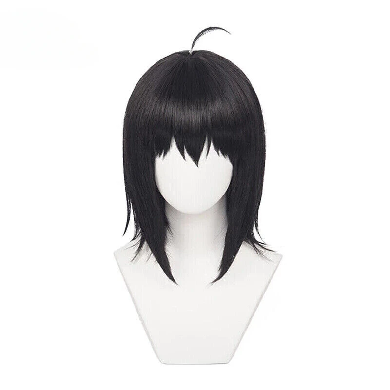 Yuri Briar Cosplay Wigs 40cm Long Straight Black Synthetic Party Hair