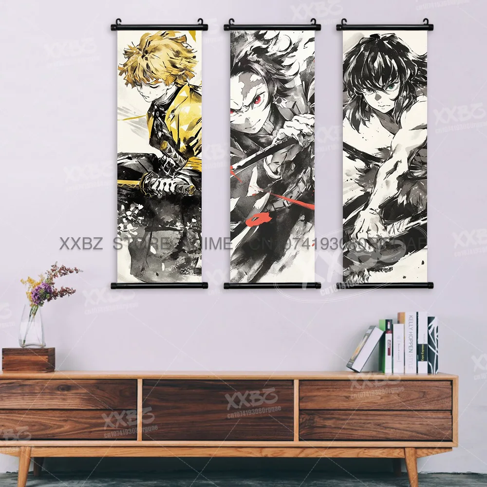 Dämonentöter Schriftrollen Bilder Kamado Tanjirou Hängende Gemälde Tomioka Giyuu Home Dekorative Kochou Shinobu Leinwand Poster Geschenk – Detail 4