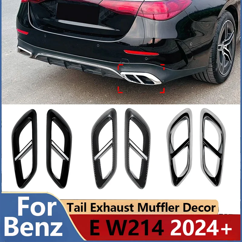

Car Tail Exhaust Muffler Decor Frame for Mercedes-Benz E W214 2024+ Exhaust Rear Pipe Trim Replacement Body Kits
