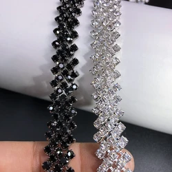 Glitter Glass Crystal Rhinestone Chain Trim Decorative Strass Sew On Clothes Dress Decoration Crystal Cup Chain Accessories