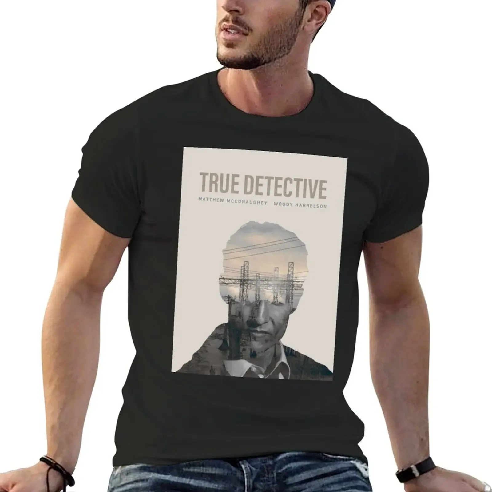 

True Detective Season 1 Poster T-Shirt oversized tops anime shirts graphic tees mens graphic t-shirts funny